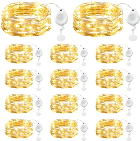Brightown 14 Pack LED Fairy Lights Battery Operated String Lights, 7ft 20LED Waterproof Silver Wire Twinkle Lights, Firefly Starry Moon Lights for Mason Jars DIY Christmas Wedding Party Bedroom