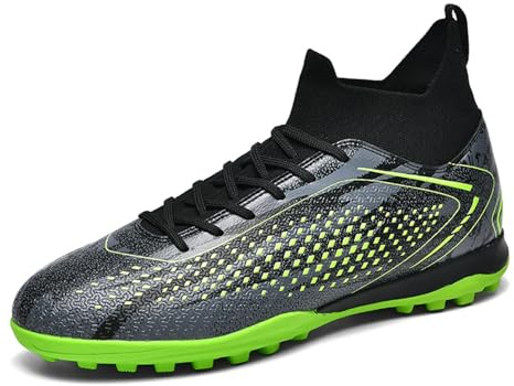 Saynnie Soccer Cleats for Mens Womens Turf Indoor Soccer Shoes Unisex High Ankle AG TF Football Boots Youth Baseball Rugby Training Shoes (5505 HEI TF 41)