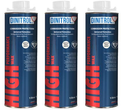 3 x 1 Liter Dinitrol High Performance Unterboden Wachs klar Wasser reinigen