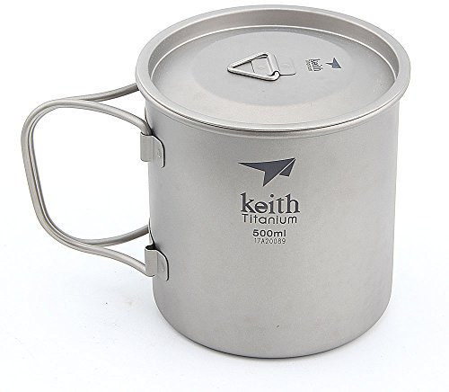 Keith 300 ml / 900 ml Titan Tasse Outdoor Geschirr Camping Reisen Faltbare Griff Tasse (500ml)
