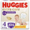 Huggies Extra Care Nappy Size 4 (9-14 kg), 4 Packs of 26 Nappies - 4280g
