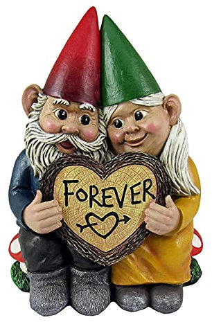 Suwei Statues De Couple De Nain De Jardin - Ornements De Couple Nain - Couple Nain -Statue De Jardin en Résine - Décoration D'extérieur pour Cour, Pelouse