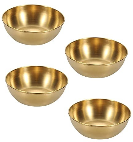 Hazrcvr Petit Bol de Sauce 4 Pièces Petits Bols de Service Mini bols à Sauce Sushi Trempage Bols Mini Ronde Assaisonnement Plats Mini Apéritif Plaques Coupelles Sauce Rondes Acier Inoxydable