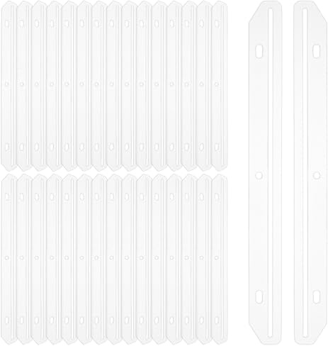 Modixun 32Pcs 3 Hole Punched Magazine Holder, Magazine Organizer for Storage, 3 Ring Binder Insert Strips Magazine File Holder for Collectors, Translucent