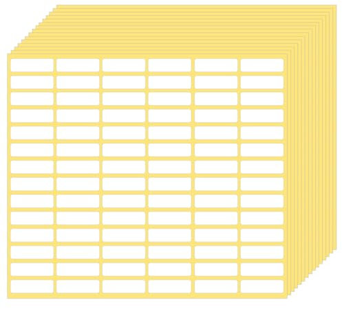 1260 Stück Weiß Klebeetiketten 10 x 31 mm Kleine Aufkleber Leere Etiketten Entfernbare Selbstklebende Preisschilder Etiketten Aufkleber für Gläser Kartons Schule Büro Küche Boxen