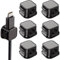 NJCXOLA 6 Pcs Support Câble Magnétique,Range Attache Cable Bureau,Cacher Support de Câble de Chargement de Téléphone,Support de Chargeur de fil Adhésif Fort Pour Table Nuit,Fournitures Bureau (Noire)
