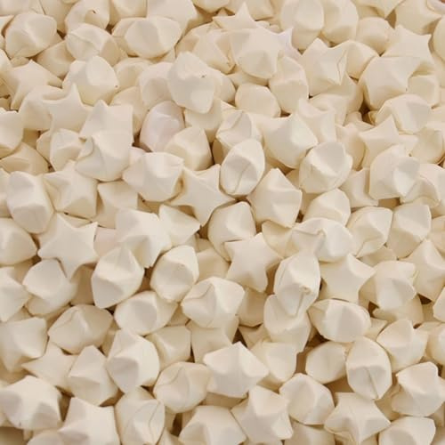 VTOS 500 estrellas de la suerte de origami, estrellas de papel multicolor hechas a mano para cumpleaños, Año Nuevo, boda, día de San Valentín (blanco roto, 500)