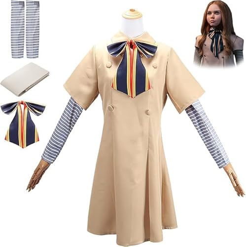 TELAOBAN M3gan Costume Abito, M3gan Cosplay Vestito, M3gan Halloween Carnevale Costume, Megan Uniforme, Adatto per Carnevale (Cachi)