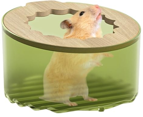 Qukoielly Sandbadlåda för små djur, hamsterbadlådor, avtagbar sandbad, rengöringsbur för sandbad, anti-spill hamstersandlåda, rengörings- och badtillbehör, för hamstrar gerbils möss lemming