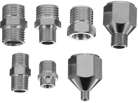 IDEANATEGRATE Set da 7 Pezzi Adattatori a Sgancio Rapido per Aerografo Giunti di Conversione per Compressore Aria Accessori per Montaggio Aerografo Adatti per Verniciatura Pittura