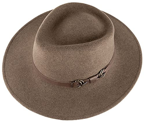 Alpenleder Hut - Modell: Padua (Handgefertigt) - Nachhaltiges Bio-Filz aus regionaler Landwirtschaft | Fedora Wollhut, Hüte Damen & Herren, Filzhut *Fair Produziert* (Größe S, 55-56cm, Forest Green)