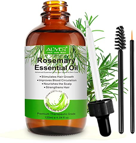 Mcukv Olio Essenziale di Rosmarino Stimola crescita Capelli,120ml, per Capelli Secchi e Danneggiati donna Uomo,Puro Biologico