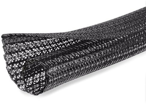 Moxita 25ft - 1/2 inch Cord Protector Cable Sleeve Split Wire Loom Tubing for Power Cord Audio USB Cable, Cord Sleeve Cable Management for TV Computer, Cord Protectors from Pets Chewing, Black