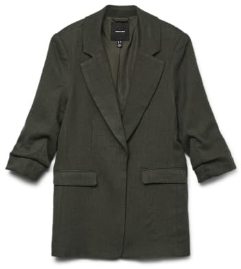Vero Moda Vmfrida 3/4 Regular Blazer Noos, Verde Oscuro, 42