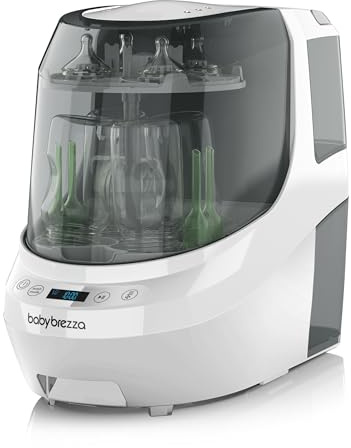 Baby Brezza - flasktvätt pro vit flasktvätt - tvättar, steriliserar och torkar automatiskt flaskor och tillbehör till bröstpump