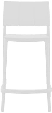 Cribel ZANTE Set 2 Sgabelli Alti da Bancone Bar in Polipropilene Bianco Altezza Seduta 75 cm, con Schienale e Poggiapiedi, Design Resistente Impilabile ed Elegante