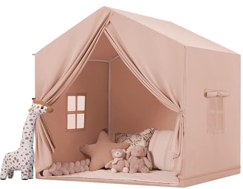 Cabane Tente Enfant Interieure: Brun Tente Enfant Exterieur de Jardin - Maison Bébé Intérieur Fille avec Fenêtre - Maison de Jeux bébé Interieur Cabane Chambre Enfants - Jeu Maison Garçons Filles