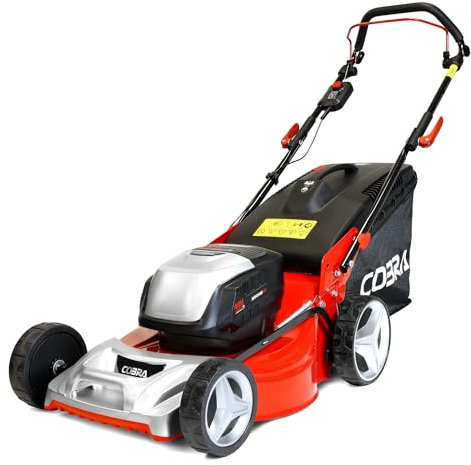 Cobra MX4140VX 16 (41cm) Cordless Lawnmower – 40V 4Ah Battery & Charger, 7 Cutting Heights, 50L Grass Bag, Steel Deck, Mulching Plug, Front Grass Comb, Adjustable Handle