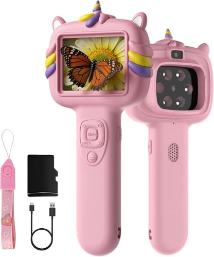 Microscopio per Bambini, Thinkaroo 2 in 1 Portatile Fotocamera e Microscopioper Schermo IPS da 2,4 USB, Mini Microscopio per Esterni dai 3 ai 12 Anni Ragazzi e Ragazze