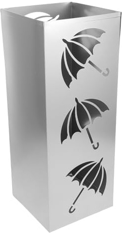 TOPBATHY Metal Umbrella Holder Storage Bin for Household Doorway Featuring Hollow Structure and Folding Umbrella Support