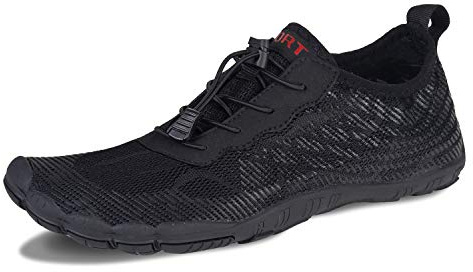 Barefoot Shoes Mens Women Water Shoes Trail Running Beach Water Trainers for Gym Swim Snorkeling Surfing(Black, 8UK)