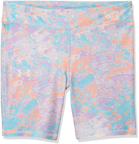 Under Armour flickor HeatGear Print cykelshorts, Lila anteckning (523)/Vit, XL