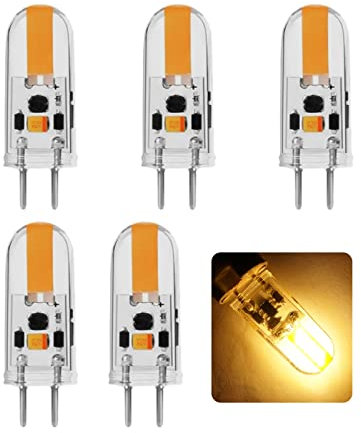 GY6.35 Lampadina LED, 2W GY6.35 Lampadina LED AC/DC 12V Base Bipin JC Tipo G6.35/GY6.35 Mini Lampada, 160lm Lampadina Dimmerabile, Sostituisce 20~25W Lampada Alogena, 5pcs ( Color : Warm white 3000K )