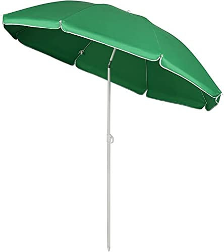 Aggloz | 1.8M Parasol Garden Umbrella Sun Shading | UV Protective Polyester Canopy | Crank Mechanism | Garden Parasol | Garden Sunshade Umbrella | Green (PARASOL -GREEN)