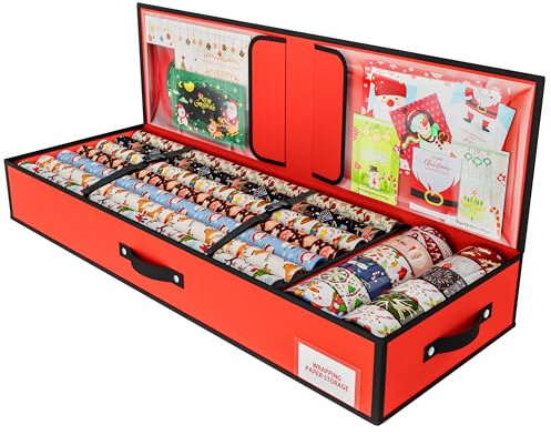 Großer Aufbewahrungstasche für Geschenkpapier-wasserdichtes 600D Oxford Gewebe-Geschenkpapier aufbewahrung Organizer-Geschenkpapierrollen Organizer mit Fächern 102x34x14cm