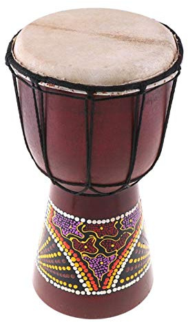 ERYUE Tamburo Strumento Musicale Africano Tradizionale in Pelle massiccia di Capra intagliata a Mano in Tamburo Djembe da 6 Pollici