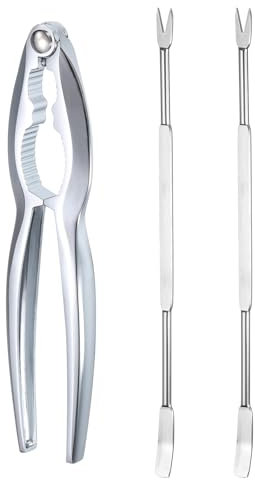 Sourcingmap Crab Leg Crackers and Tools, Stainless Steel Crab Nut Crackers and Forks Tools Set for Lobster, Crawfish, Prawns and Shrimp Seafood Easy Opener Shellfish Picks Knife
