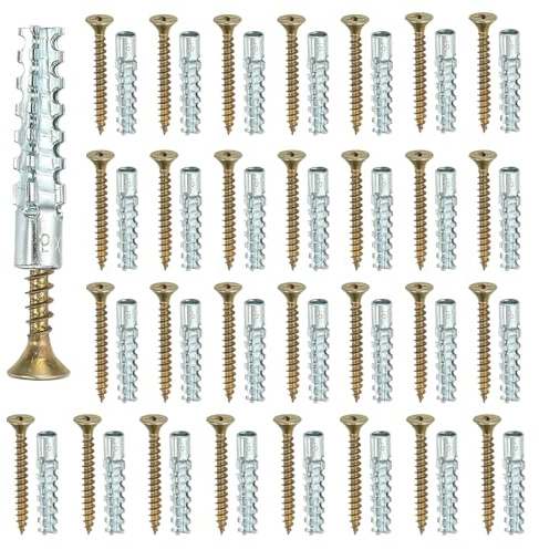 PATIKIL 30 Pzs Anclajes para Pared Hueca 0.16 x 1.38 Plateado 5 x 30mm