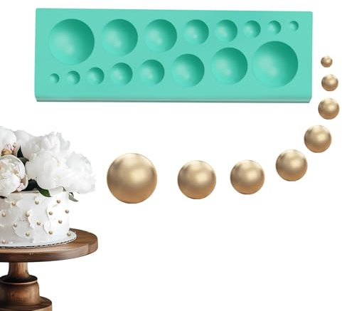 Nybhyjka Moule de silicone en perles, moules à chocolat ronds, Moule fondant de perle 2x 3D, Outil réutilisable des logiciels de cuisson, fournitures de bonbons, décoration de gâteaux à bulles pour la