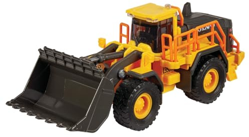 Majorette 8503723003 - Volvo Hjullastare - Metall & Frihjul med Fungerande Skopa och Ledad Axel, 21 cm, Från 3 år
