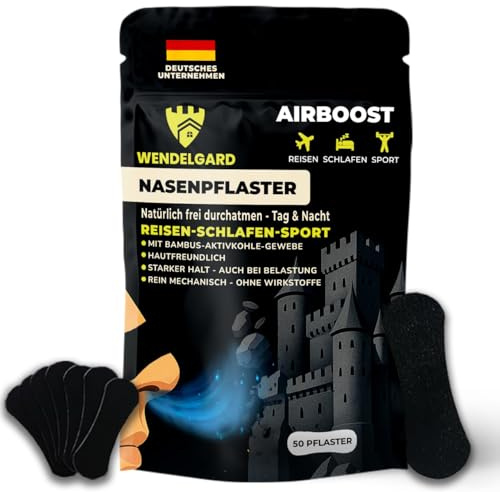 Wendelgard® Nasenpflaster 50 Stück Bambus Aktivkohle-Gewebe Nose Strips