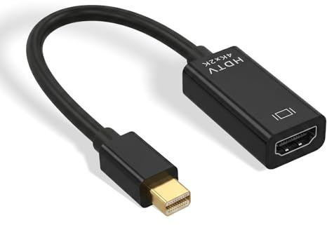 Adattatore Display Port HDMI, Mini Displayport to HDMI, UHD 4K 30Hz, 2K 60Hz, 1080P 120Hz, Unidirezionale per MacBook Air/Pro Microsoft Surface Pro/Dock Laptop Monitor Proiettore
