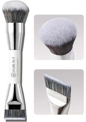 Albeaut Foundation Brush for Liquid Makeup, Flat+Dome Dual Makeup Brush