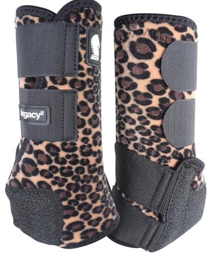 Classic Equine Legacy2 Support Boots, Front (Cheetah, Medium)