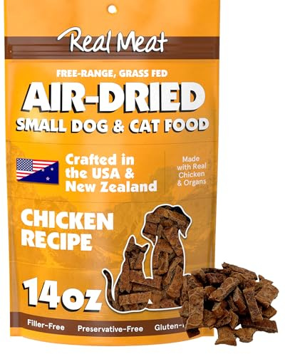 TRMC Real Meat Air Dried Cat Food & Dog Food w/Real Chicken - 14oz of USA-Crafted Grain-Free Dry Dog & Cat Food Sourced from Free-Range, Cage-Free Chicken - All Natural, High Protein Pet Food