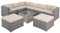 Casaria® Gartenmöbel Set Lounge Möbel für 8 Personen inkl. Auflagen Wetterfest Outdoor Terrasse Gartentisch Sitzkissen Balkon Creme