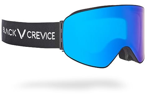 Black Crevice Skibrille, mit zylindrischen Gläsern, black/blue revo