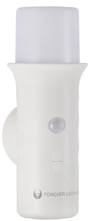 FOREVER Ljus nattlampa med rörelsesensor PIR LED FLC-03 magnetisk fäst 3 x AAA 4500 K sensorlampa auto på/av för skåp, hall, sovrum, kök