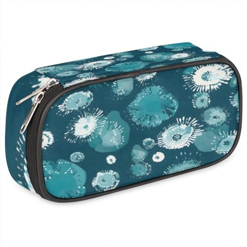 Colorful Powder Big Capacity Pencil Case Watercolor Explosion Pencil Pouch with Zipper Compartments Pen Holder for College School Portable Stationery Storage Bag for Girls Boys