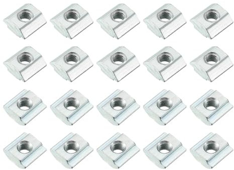 METALLIXITY Dado T Scorrevole (Filettatura M4) 20pz, Dado Fissaggio Scanalatura T in Acciaio Carbonio per Profilo Estrusione Alluminio Serie 2020