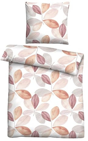 Traumhaft schlafen - Castell - Markenbettwäsche Thermo-Fleece Bettwäsche 0360745 BLÄTTER