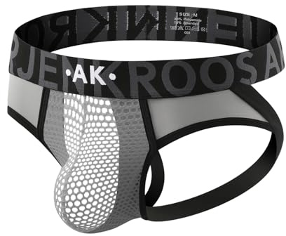 Arjen Kroos Jockstrap Hombre Suspensorio Deportiva Sexy Ropa Interior Calzoncillo Tanga con Malla Transpirable Slip String Thong, M