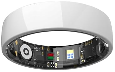 WOHPNLE Rastreador de salud inteligente con oxígeno, acabado de cerámica, anillo aura, rastreador de actividad cardíaca, accesorio de estado de ánimo rosa para un seguimiento diario fácil del