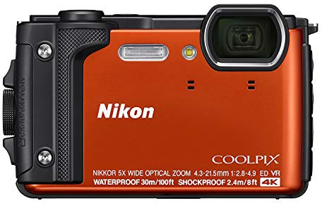 Nikon W300 Waterproof Underwater Digital Camera with TFT LCD, 3, Orange (26524)