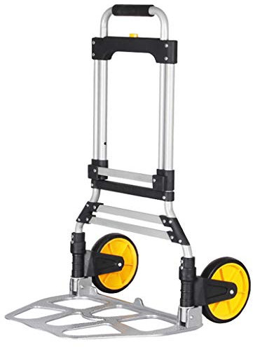 Carretilla de Mano Plegable Carrito Grande Carro de Equipaje de Aluminio para Trabajo Pesado con Capacidad de 330 LB con asa telescópica y Ruedas de Goma Puede Comprar