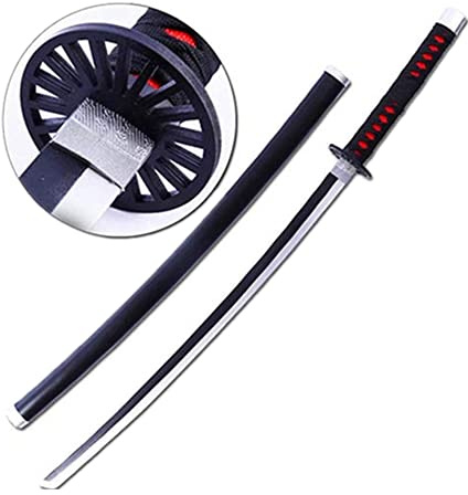 damdos Accessoire pour Halloween pour Demon of Slayer Cosplay Épée Mousse PU 80 cm Tomioka Giyuu Kamado Tanjirou Épée Cadeaux de Noël Anniversaire (Satoman Tanjiro)